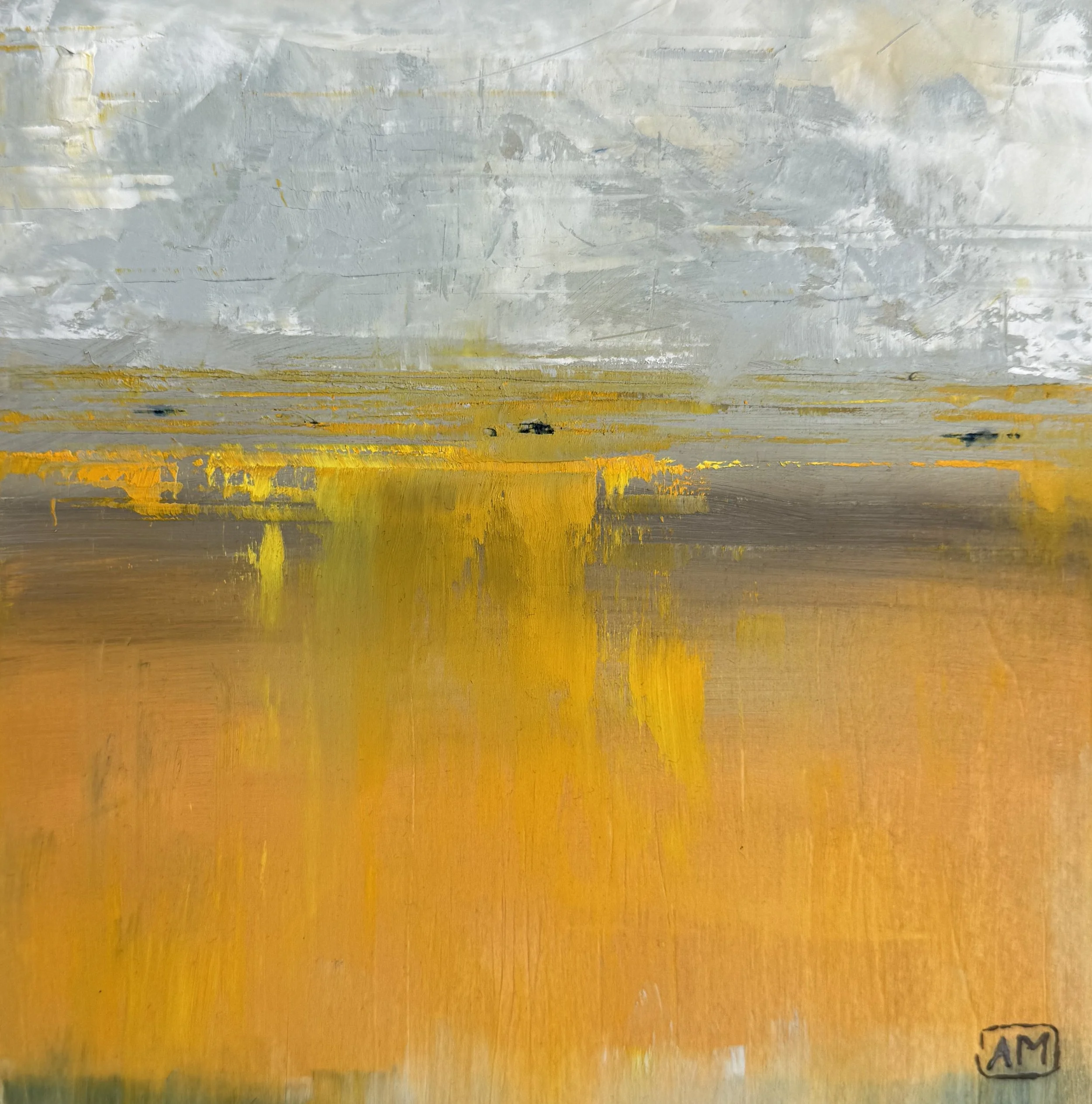 Exposed Original oil and cold wax abstract painting — Andrea